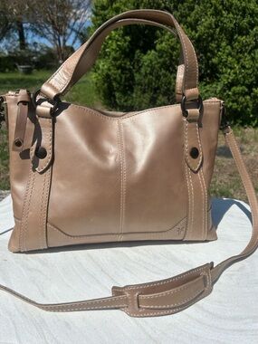 Frye Melissa Leather Satchel Handbag in Taupe
